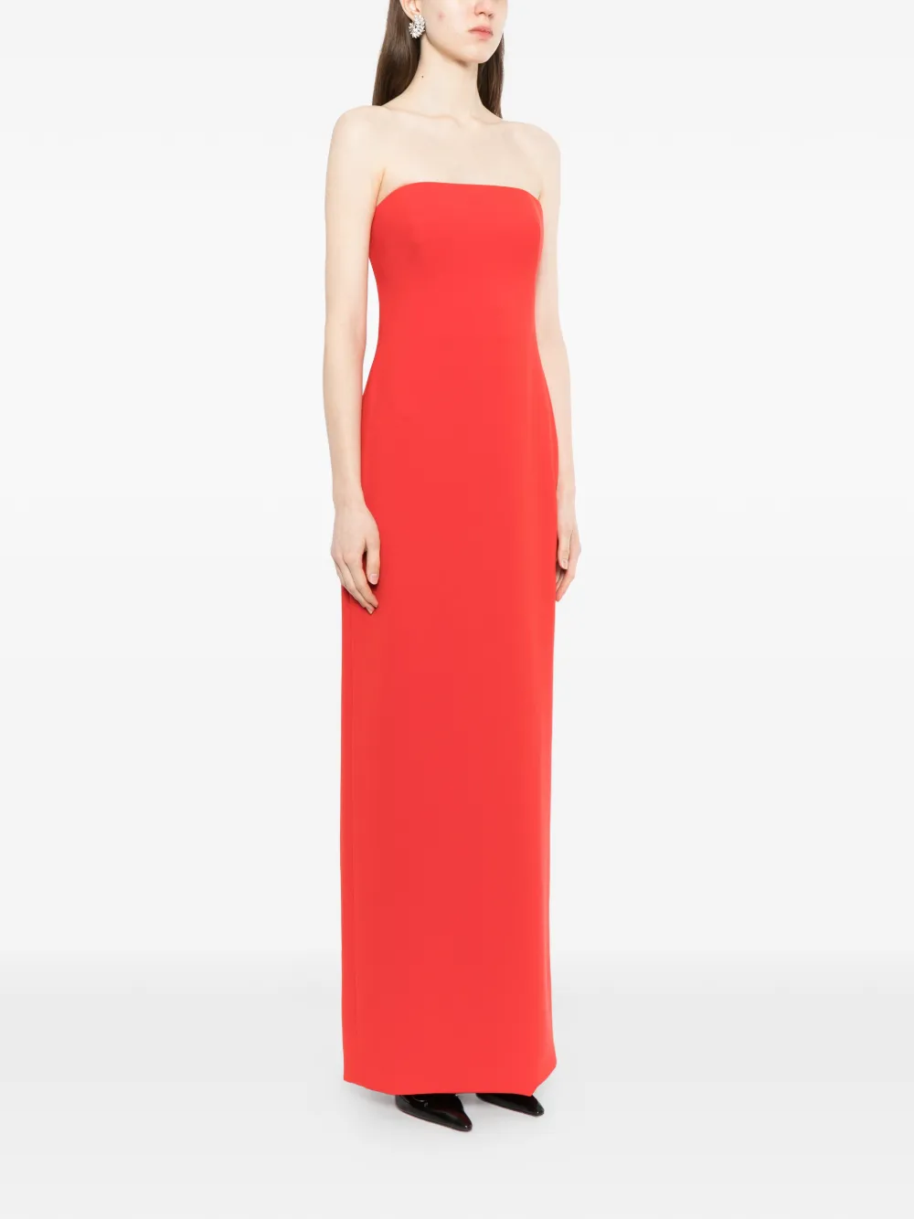 Amsale Strapless maxi kokerjurk Rood