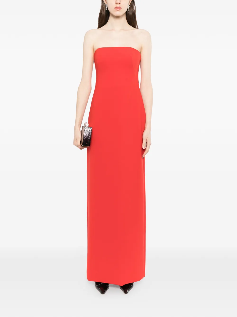 Amsale Strapless maxi kokerjurk Rood