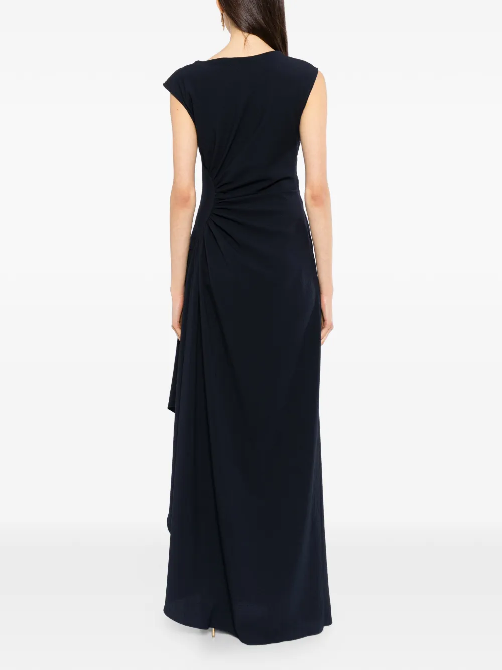 Amsale textured cowl-neck gown Zwart