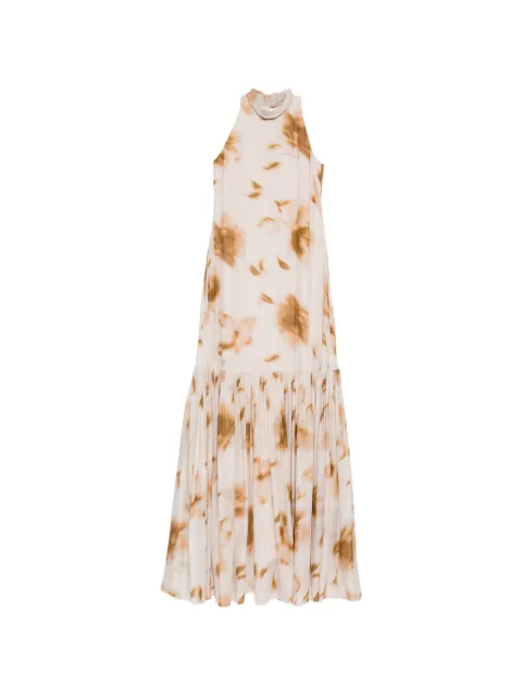 Amsale floral-print trapeze dress