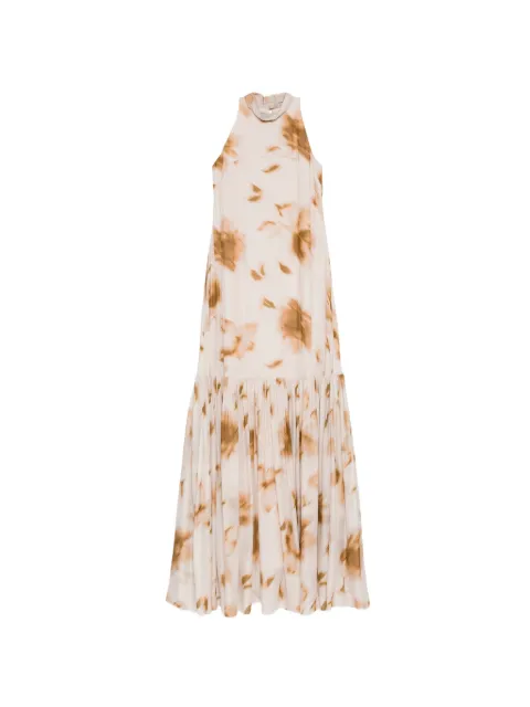 Amsale floral-print trapeze dress