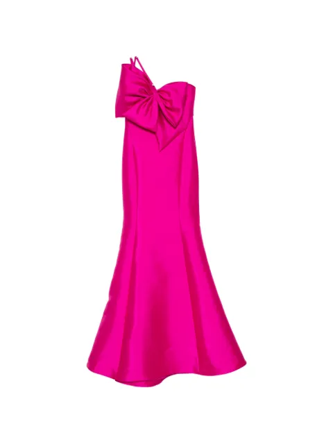 Amsale  one-shoulder bow maxi dress