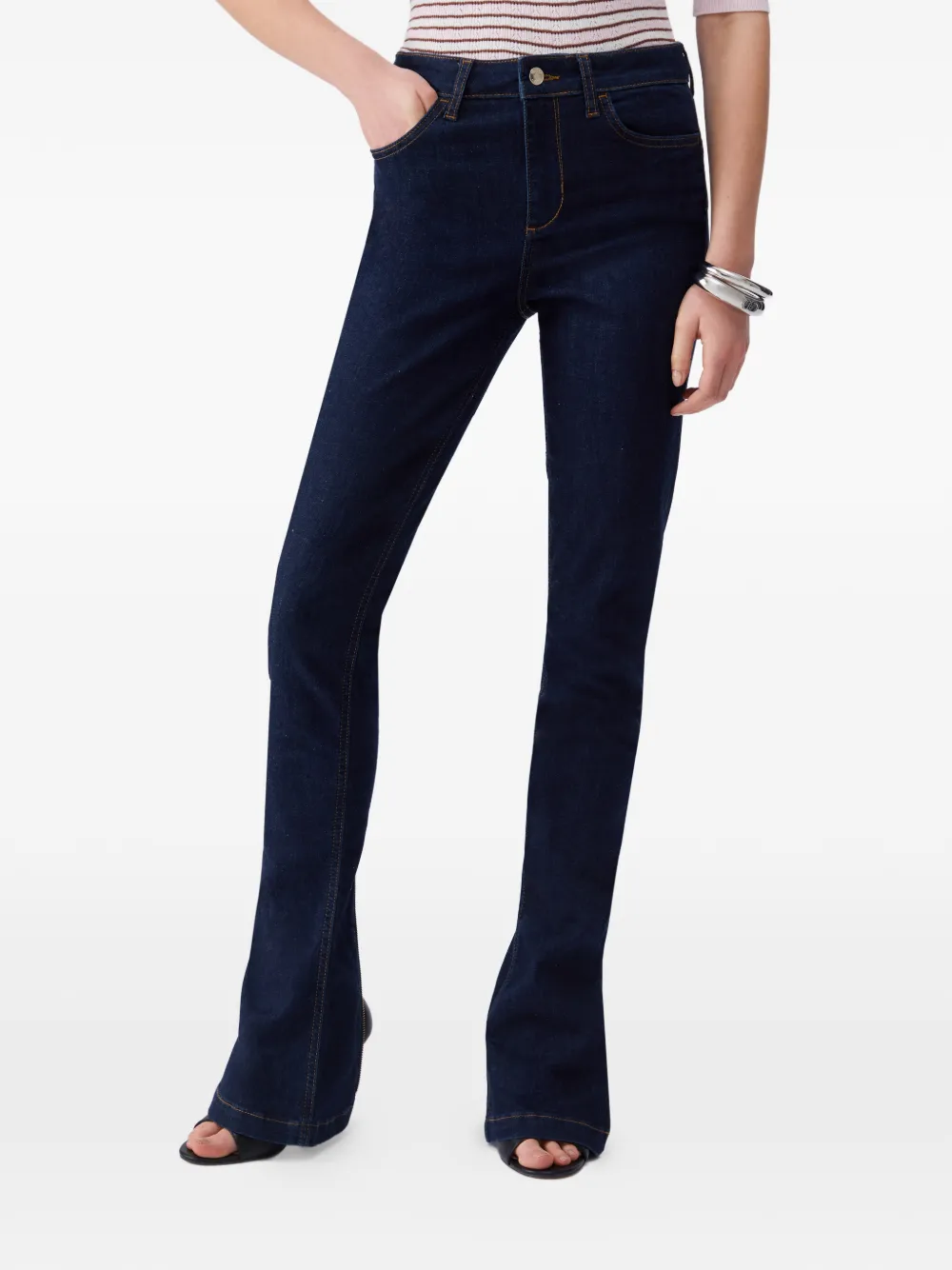High-Rise Zipped Jeans