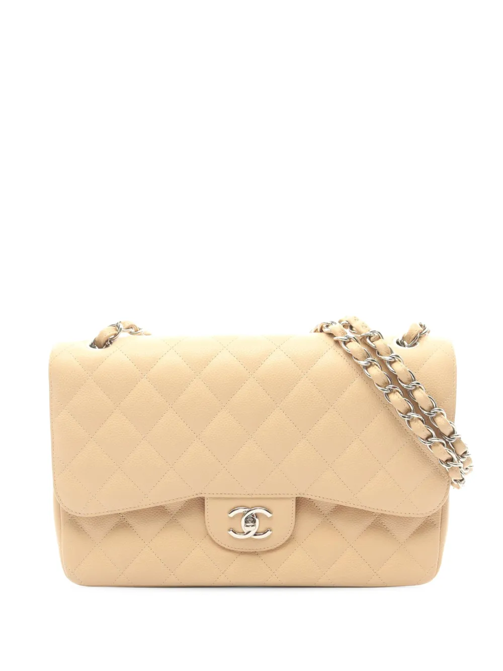 CHANEL Pre-Owned 2010-2011 Jumbo Classic Caviar Double Flap shoulder bag - Marrone