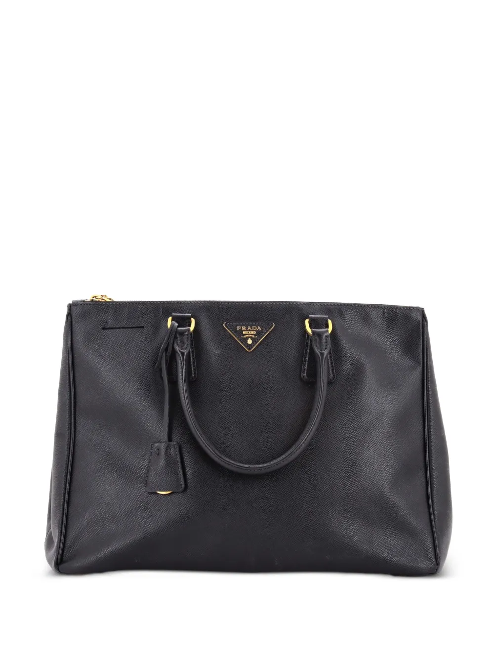 Prada Pre-Owned Borsa tote Lux grande in pelle Saffiano con doppia zip - Nero
