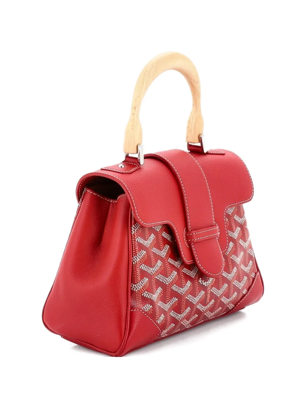 Goyard Pre-Owned Saigon Top Handle Bag Coated Canvas with Leather Mini shoulder bag - Rosso