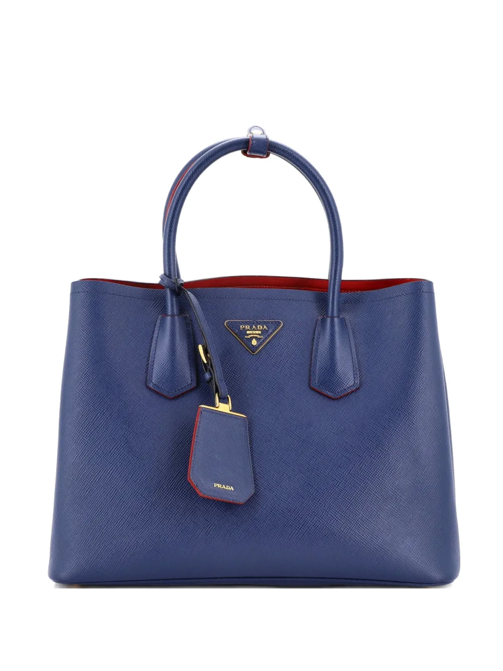 Prada Pre-Owned Cuir Double Saffiano Leather Medium tote bag - Blu