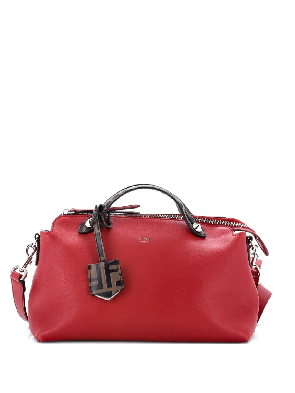 Fendi Pre-Owned Borsa a tracolla By The Way piccola in pelle con motivo Zucca goffrato - Rosso