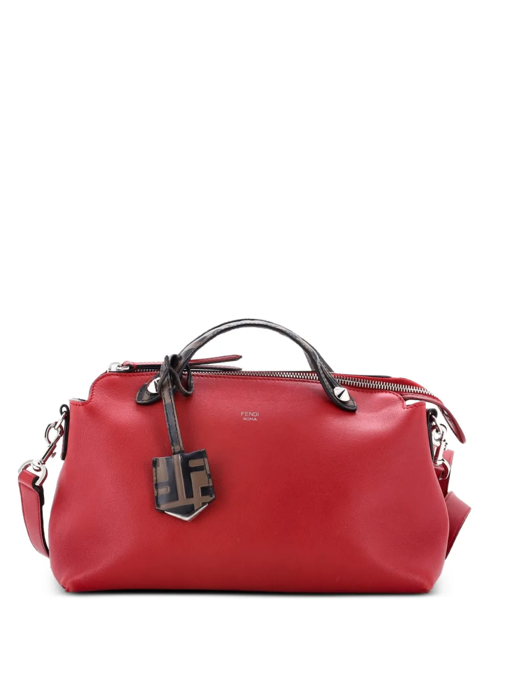 Fendi Pre-Owned Borsa a tracolla By The Way piccola in pelle con motivo Zucca goffrato - Rosso