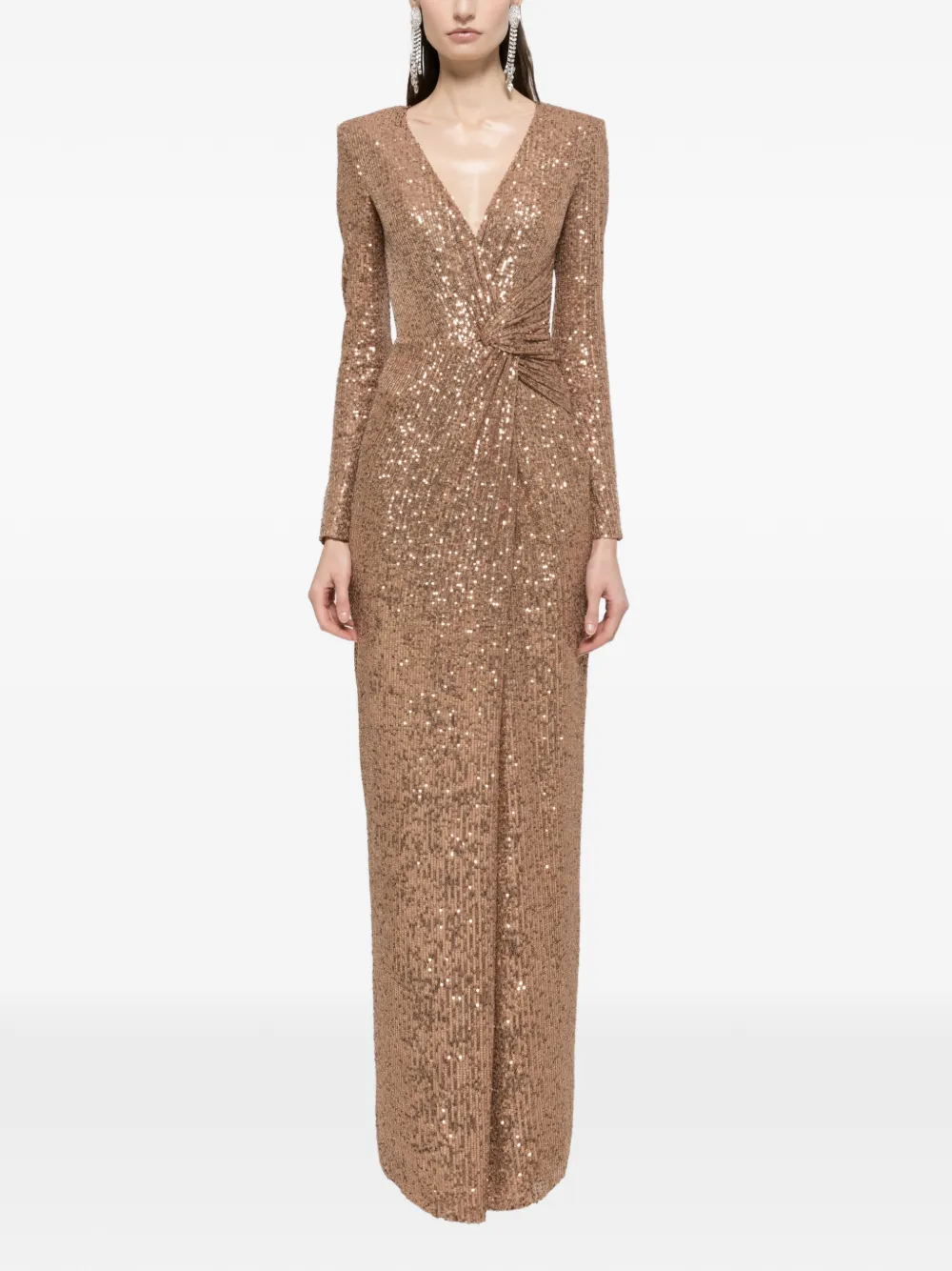 NISSA sequin-detail maxi dress - Oro