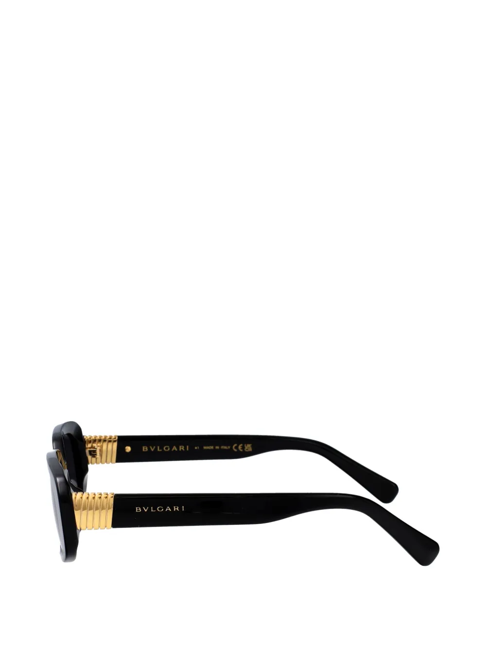 Bvlgari Tubogas Rectangle Sunglasses in Black, view 4