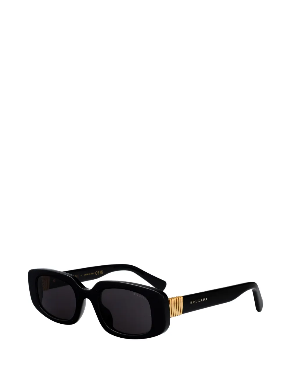 Bvlgari Tubogas Rectangle Sunglasses in Black, view 2