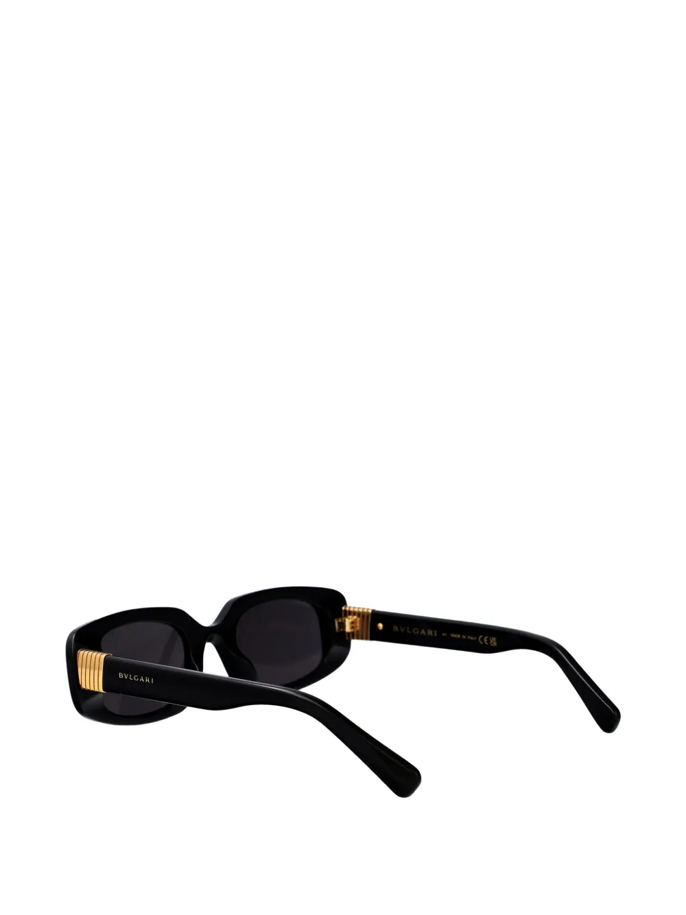 Bvlgari Tubogas Rectangle Sunglasses in Black, view 3