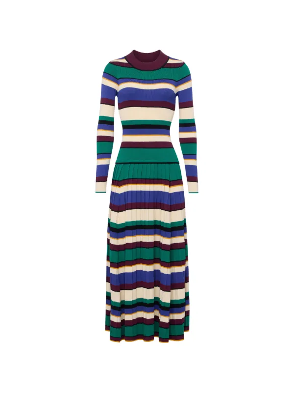 simon miller green stripe dress SIMONMILLER Sandrine Knit In Tropical Multi XL / Tropical Multi Crochet dress