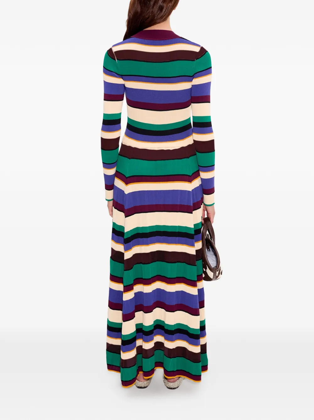  Simon Miller Sandrine Striped Knitted Maxi Dress - Green 