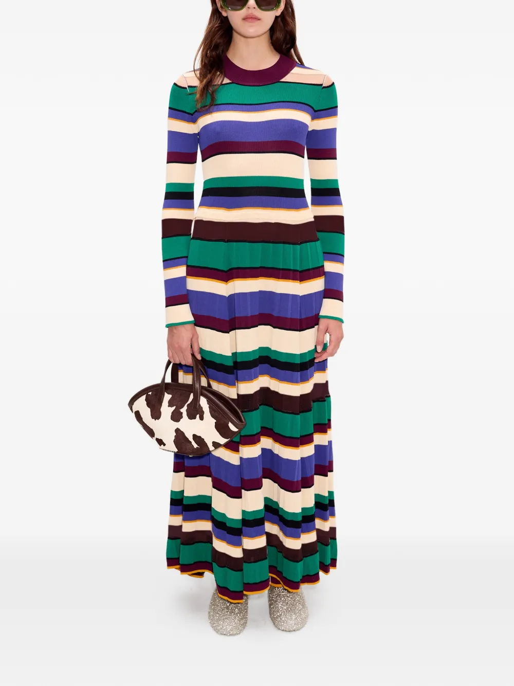  Simon Miller Sandrine Striped Knitted Maxi Dress - Green 