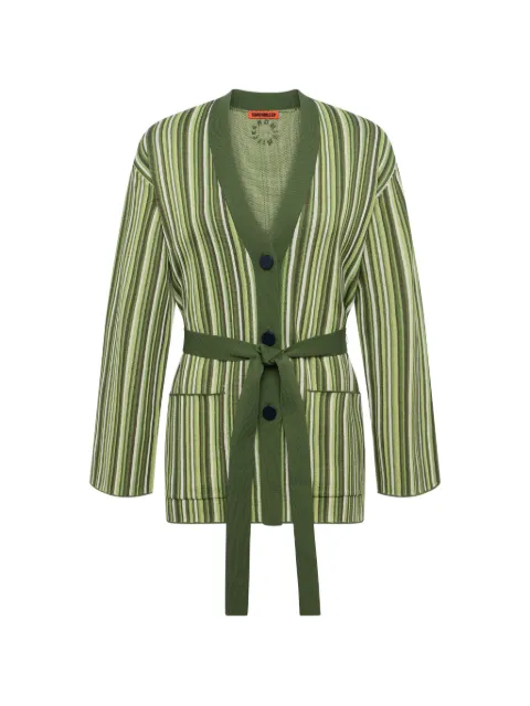 Simon Miller Max belted striped cardigan