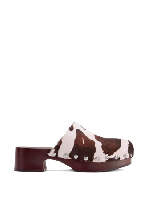Simon Miller Rio cow-print wood clog mules