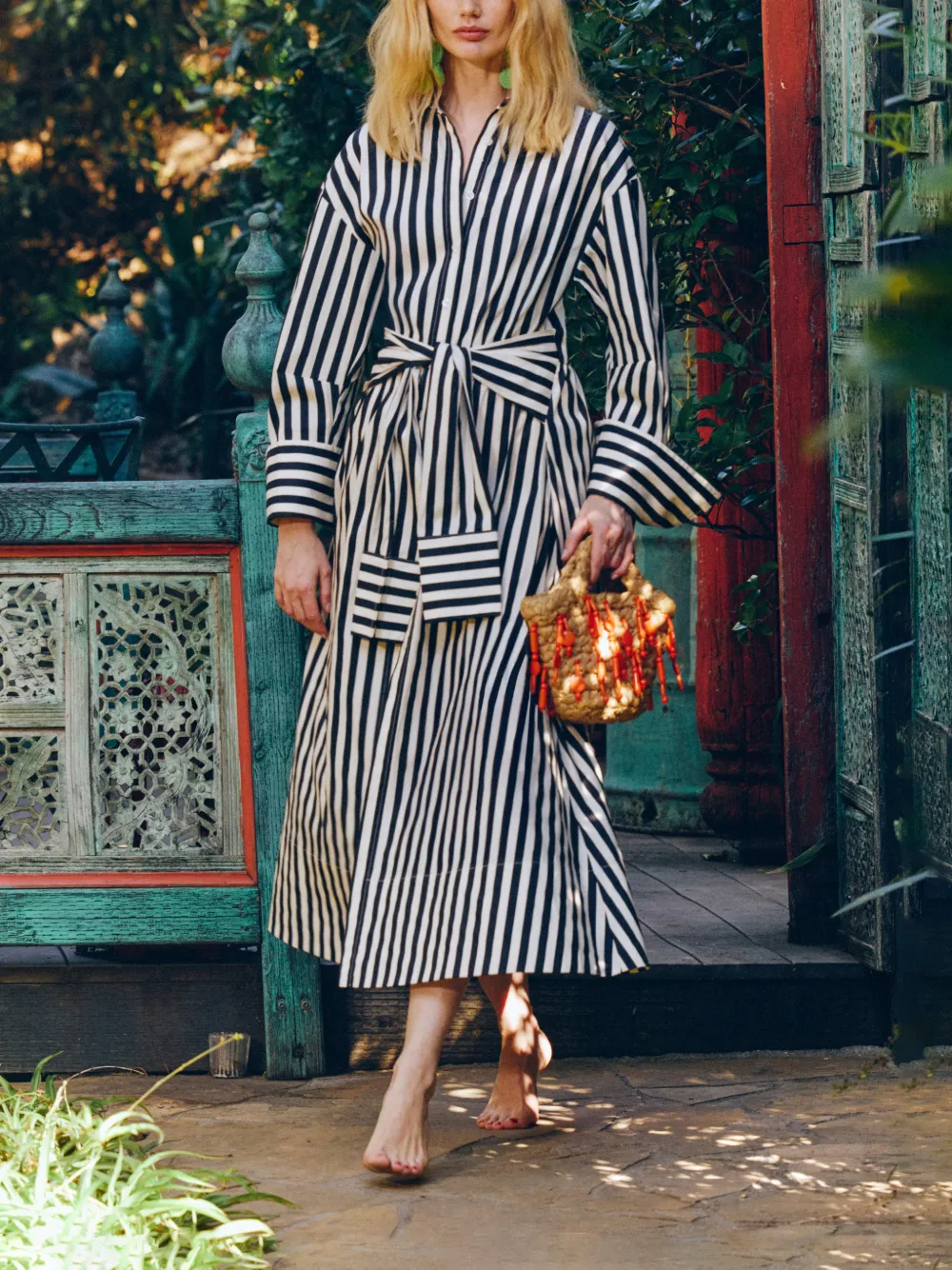  Simon Miller Inna Striped Maxi Dress - Black 