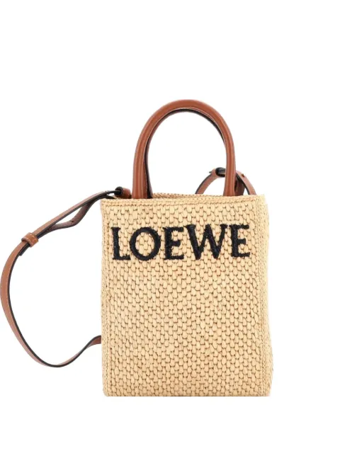 Loewe Pre-Owned A5 Tote Raffia and Leather crossbody bag