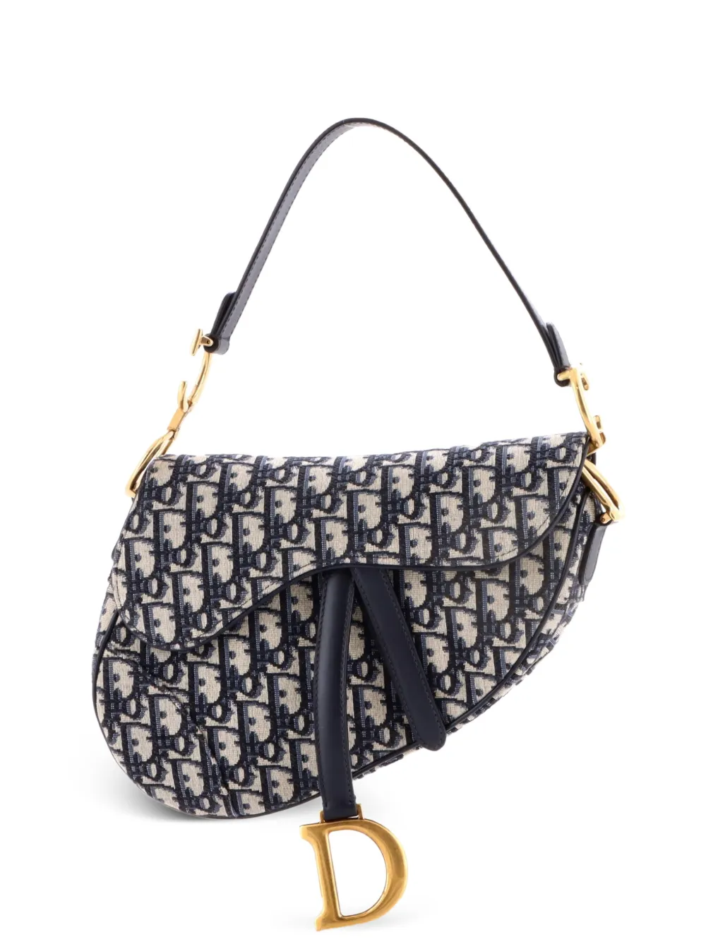 Christian Dior Pre-Owned Saddle Handbag Oblique Canvas Medium shoulder bag - Blu