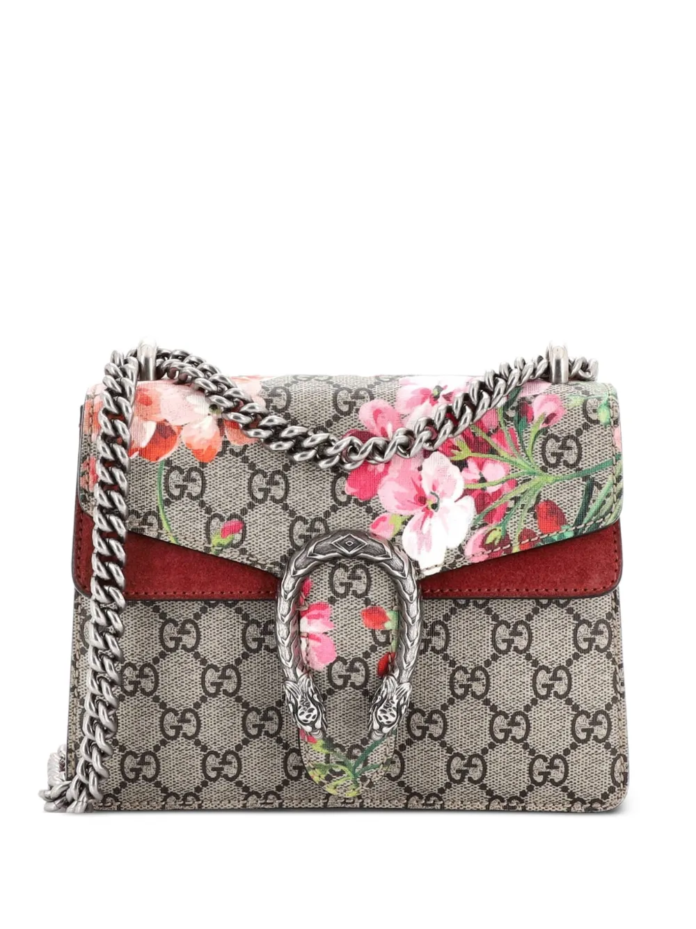 Gucci Pre-Owned Dionysus Bag Blooms Print GG Coated Canvas Mini shoulder bag - Marrone