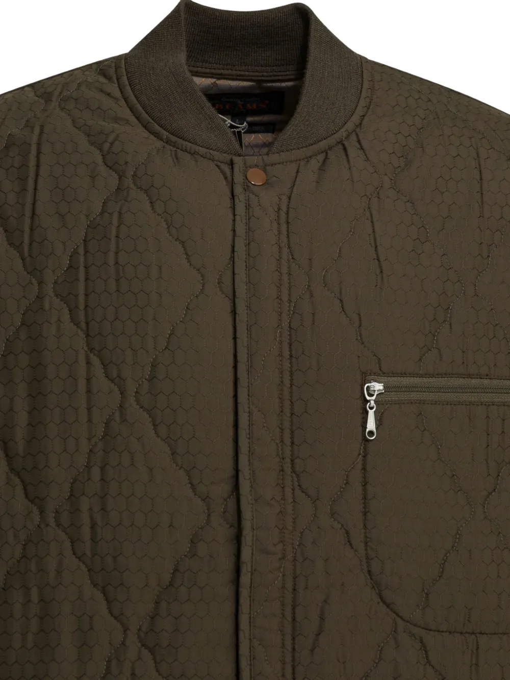Quilted-Effect Zip-Pocket Coat