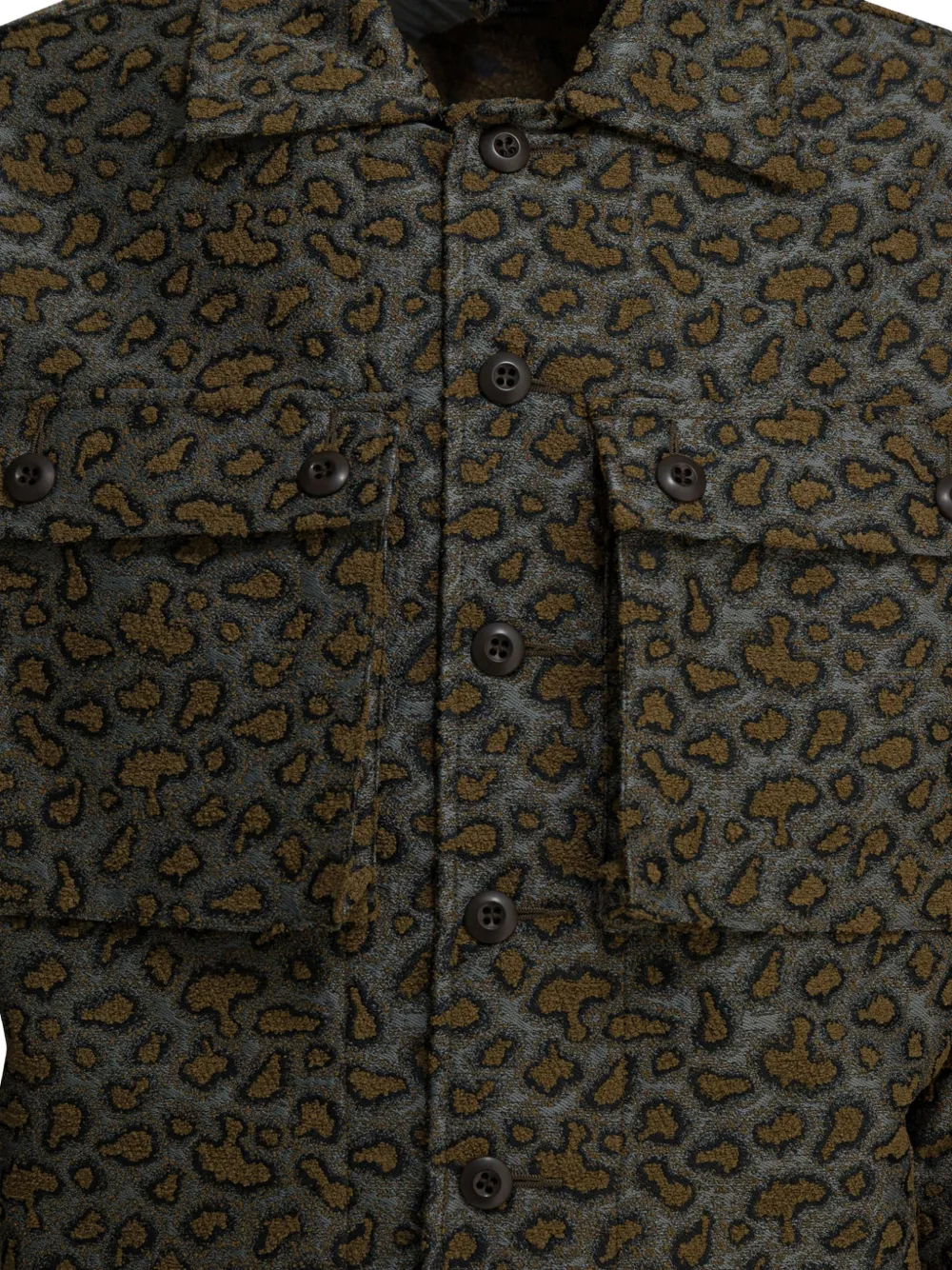  Beams Plus Animal-print Pocket Coat - Grey 