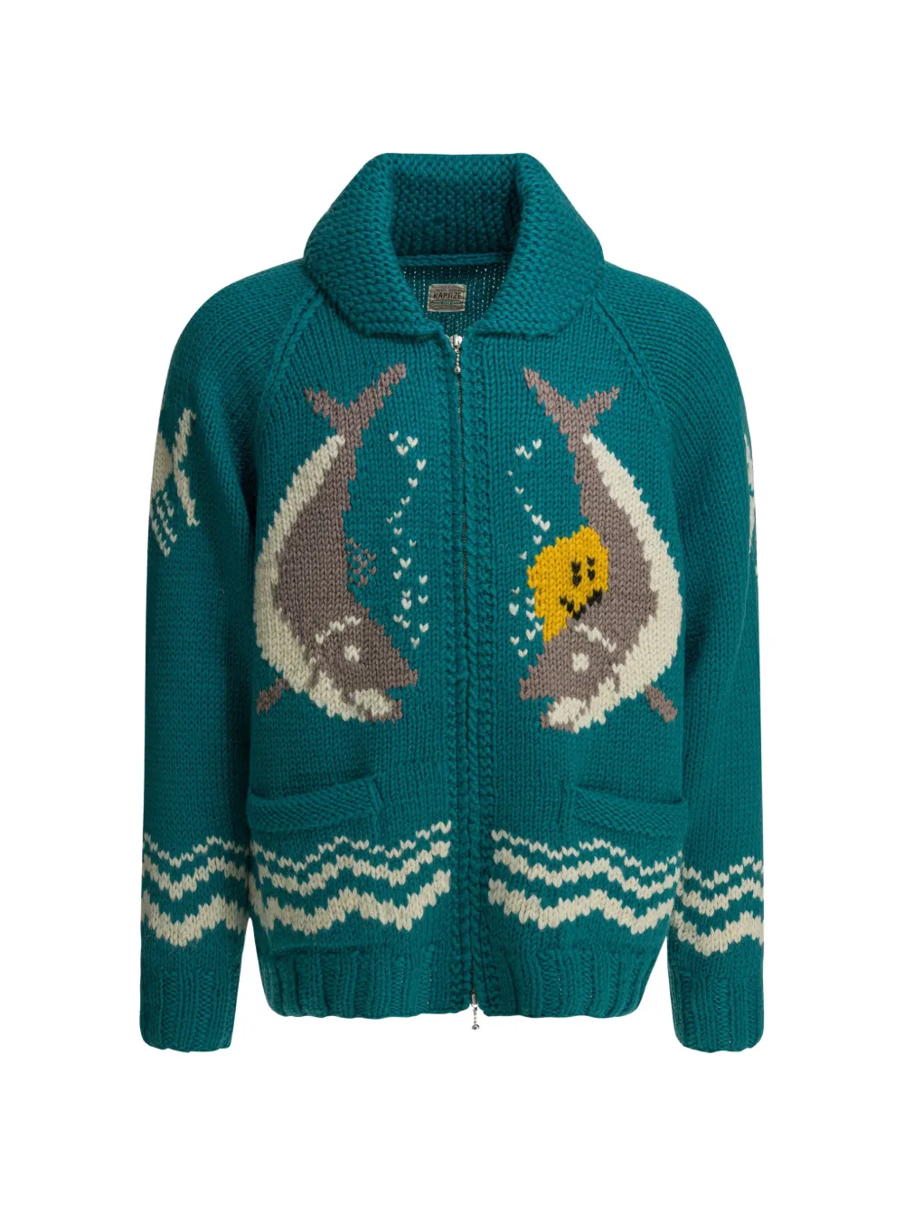 KAPITAL fish-embellishment cardigan - Verde