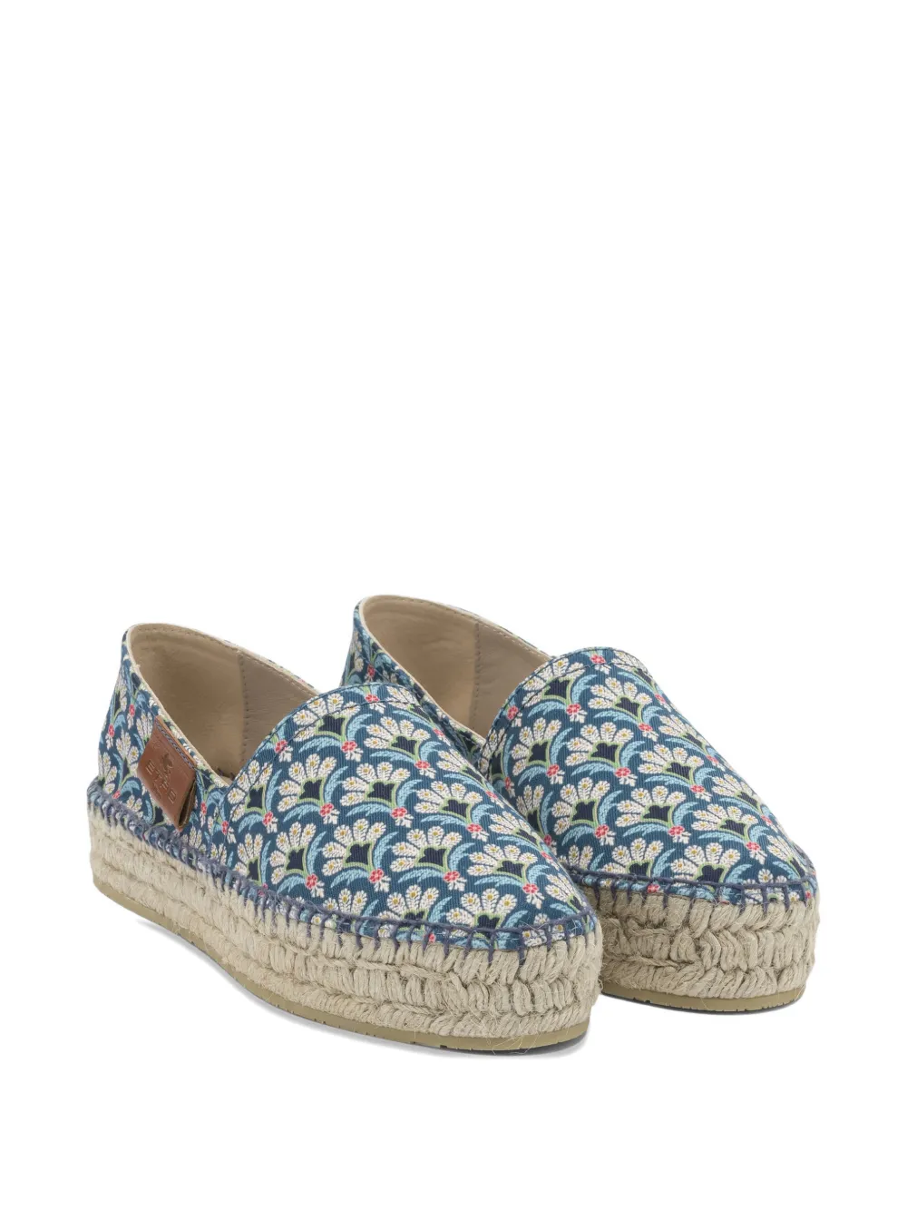 ETRO Espadrilles met plateauzool en bloemenprint Blauw