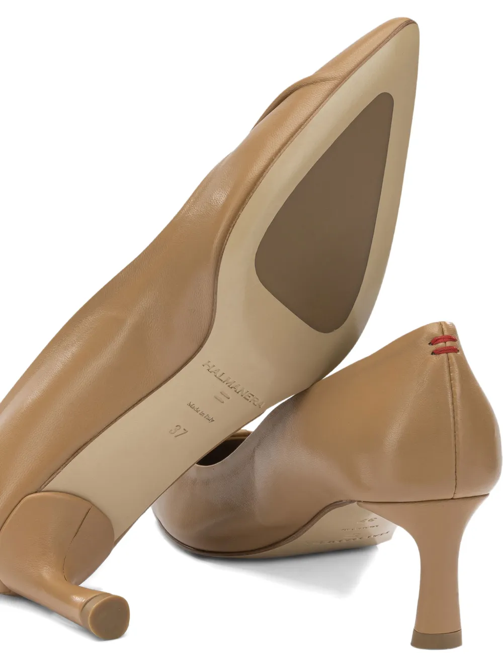 Halmanera Leren pumps Bruin