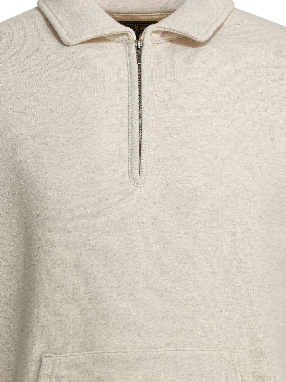  Beams Plus Half-zip Pocket Sweatshirt - Neutrals 