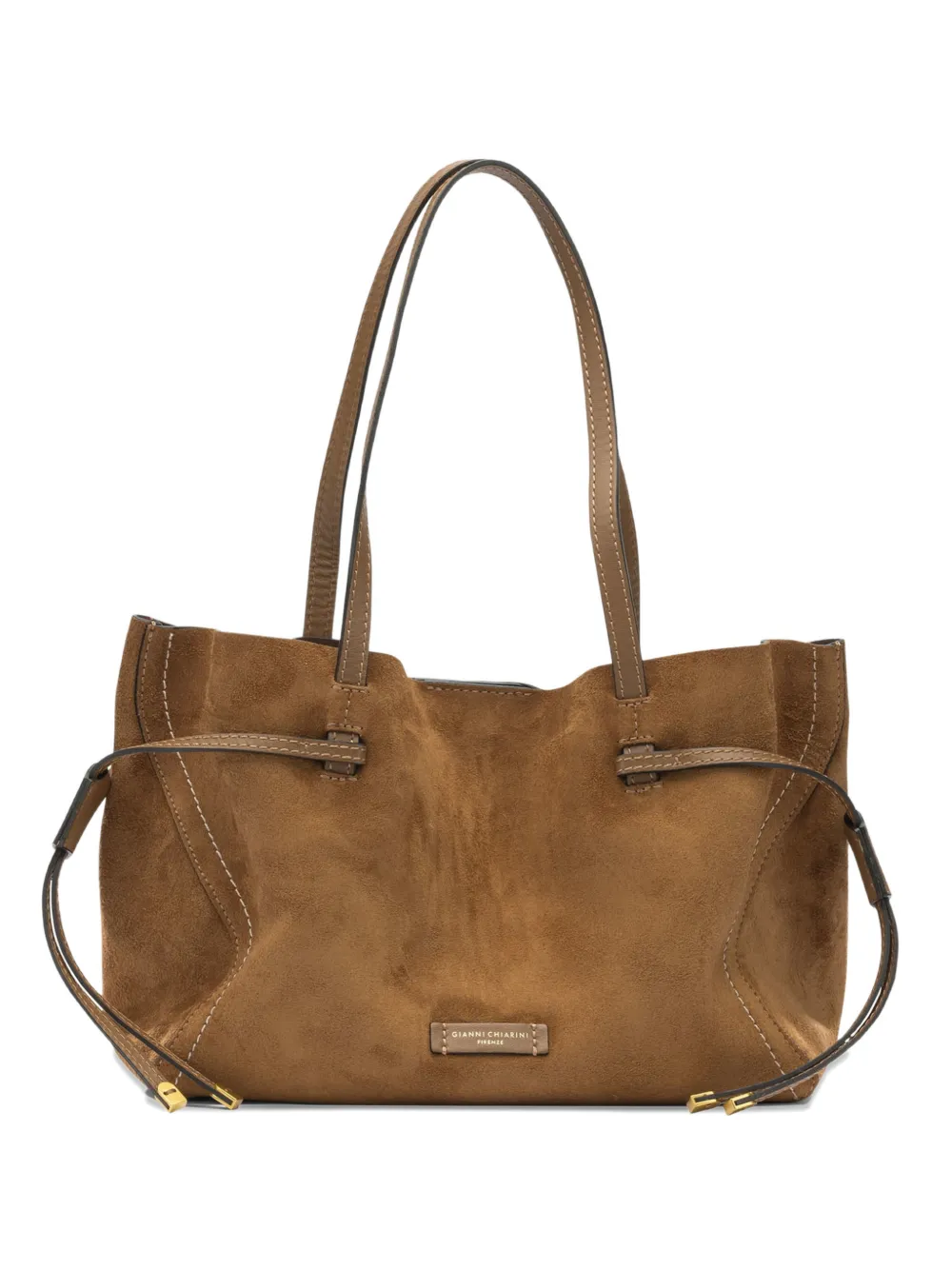 GIANNI CHIARINI Violette top handle suede shoulder bag - Marrone