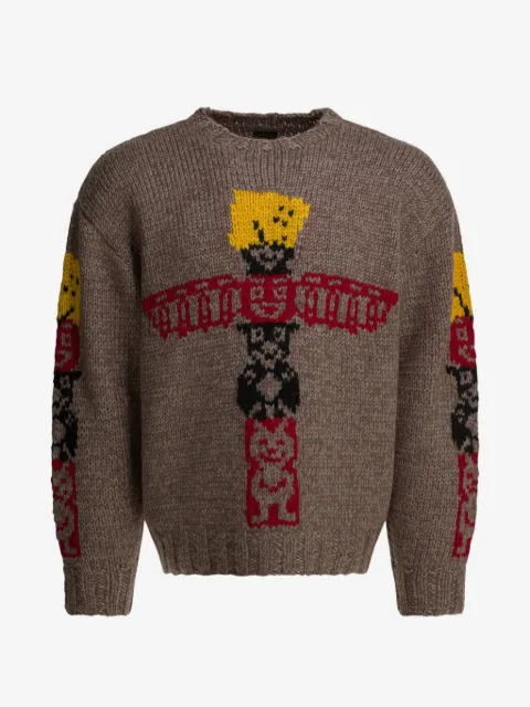 KAPITAL pull en maille intarsia en cachemire