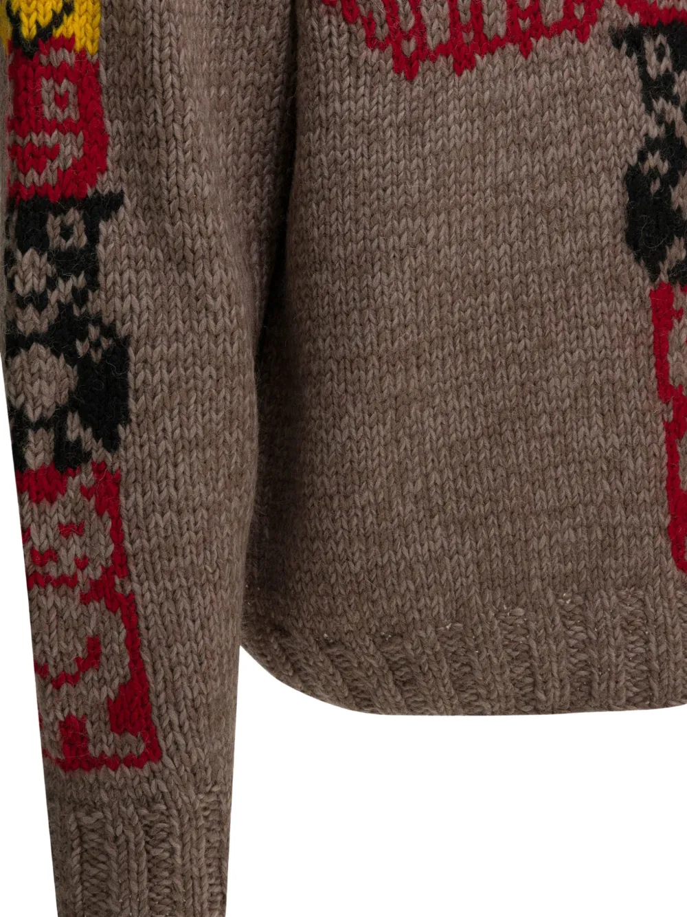 KAPITAL Intarsia sweater Bruin