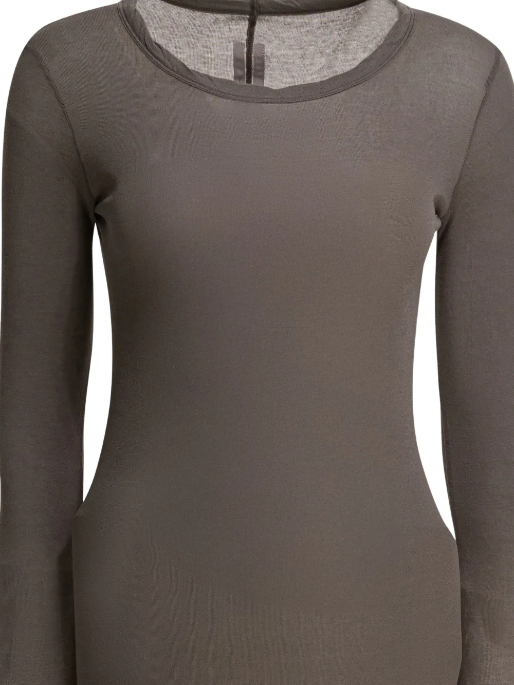 Rick Owens Midi-jurk met lange mouwen Grijs