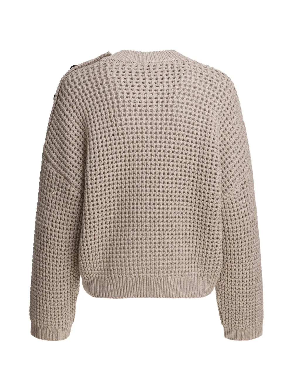 Brunello Cucinelli Buttoned-shoulder Sweater In Neutral