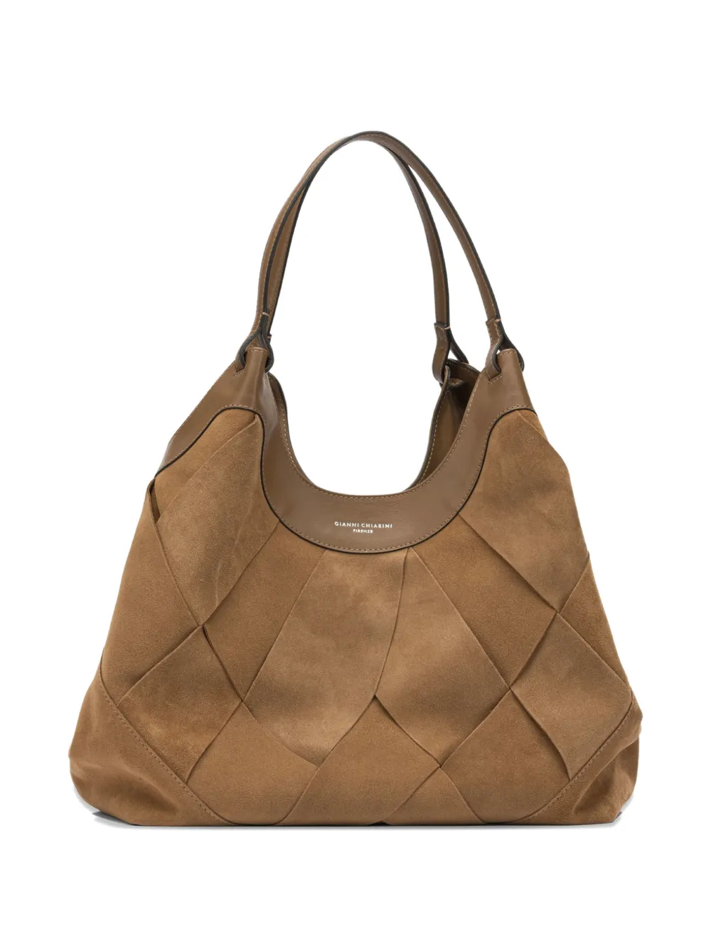 GIANNI CHIARINI woven-suede shoulder bag - Marrone