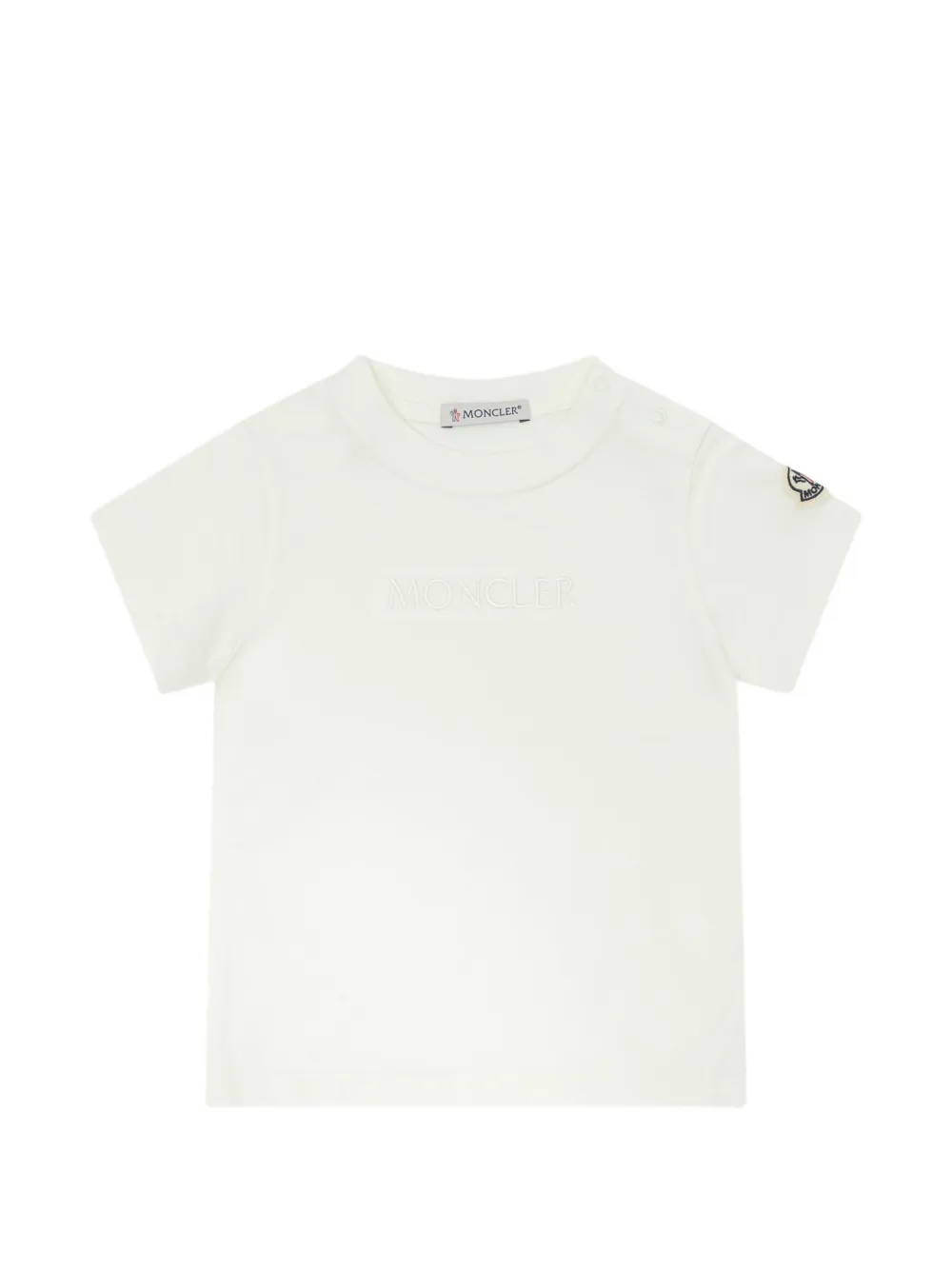 Moncler Enfant T-shirt met logo Beige