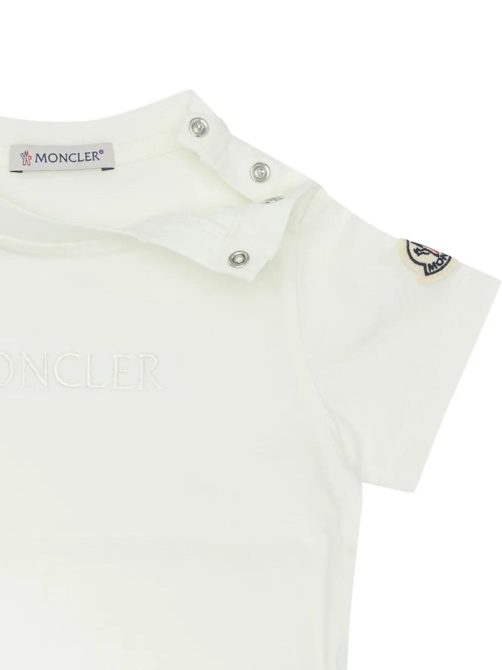 Moncler Enfant T-shirt met logo Beige