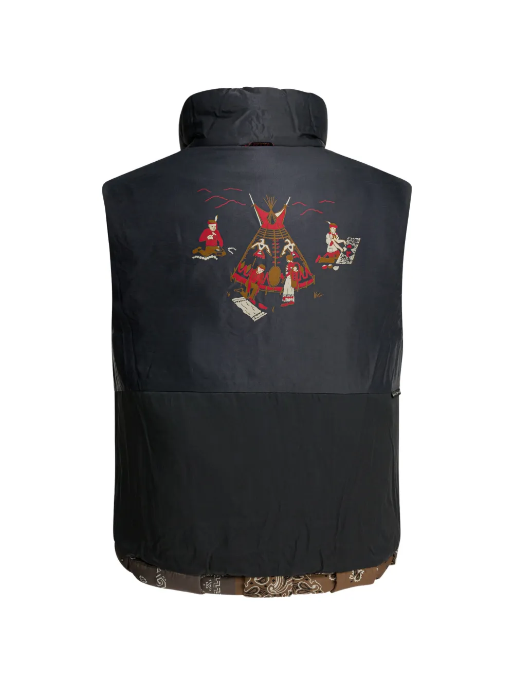 KAPITAL Bodywarmer met patchwork Bruin