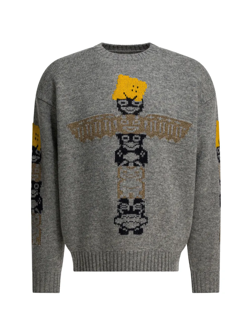 KAPITAL graphic crew neck sweater - Grigio