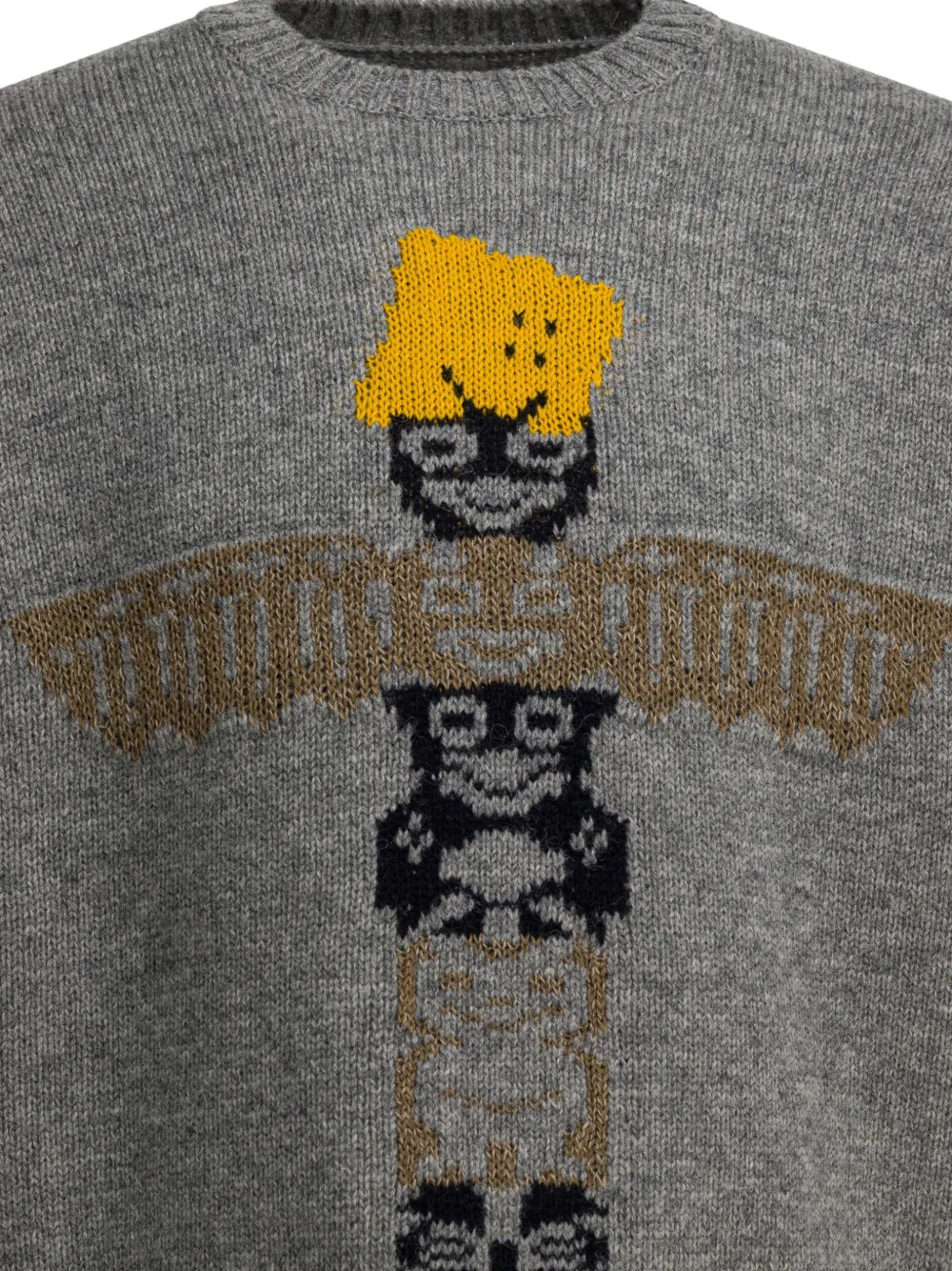  Kapital Graphic Crew Neck Sweater - Grey 