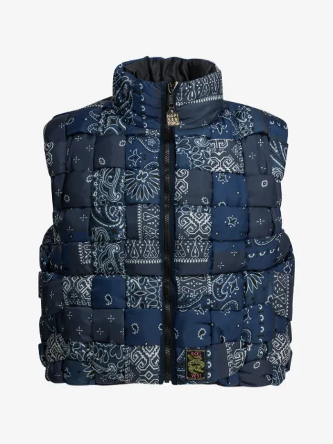 KAPITAL quilted patchwork gilet