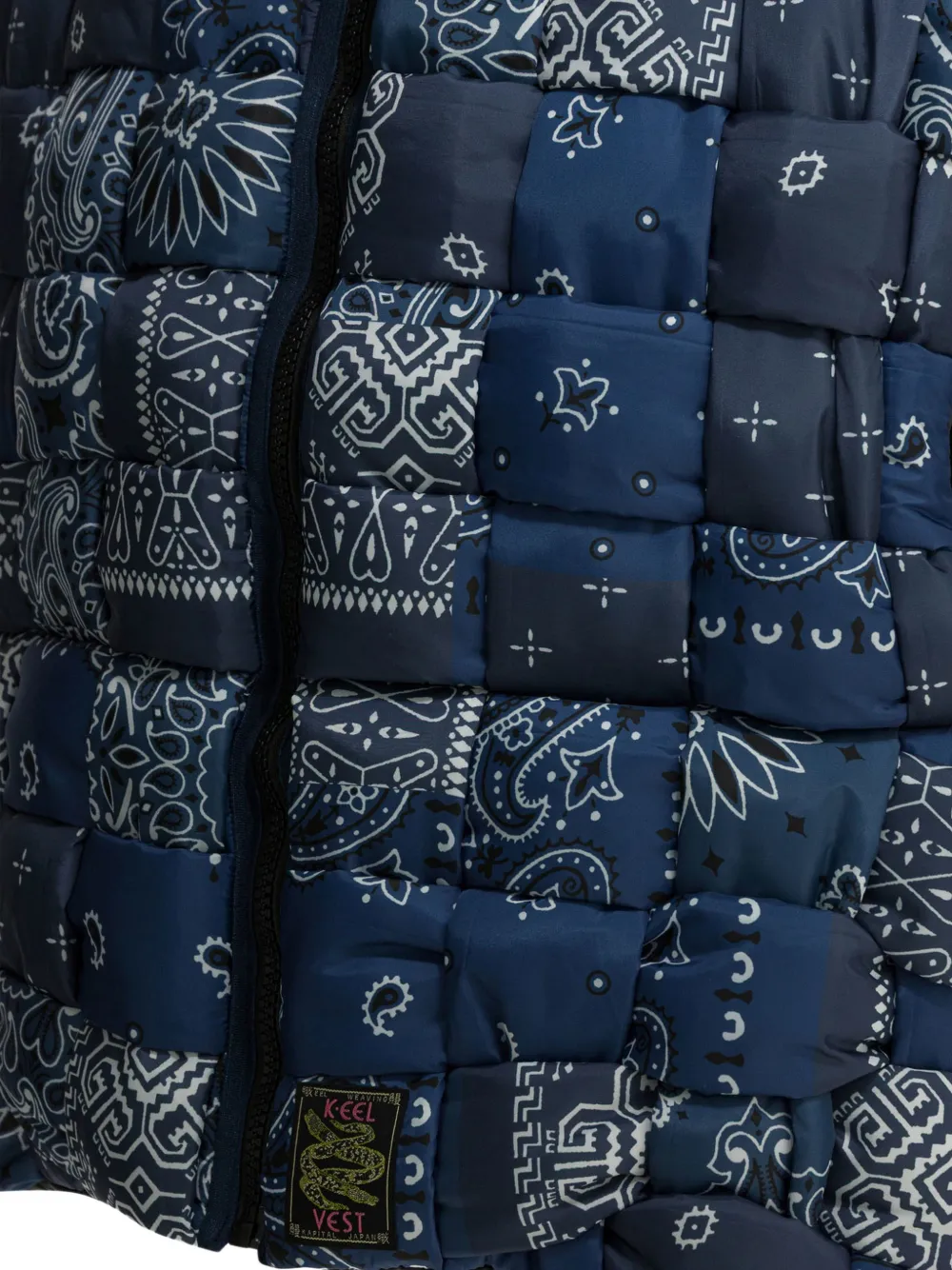  Kapital Quilted Patchwork Gilet - Blue 