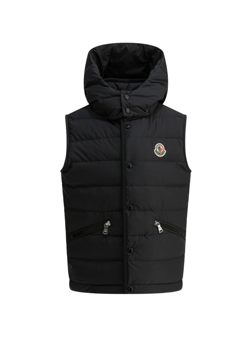 Moncler Enfant Canan bodywarmer met capuchon en rits Zwart