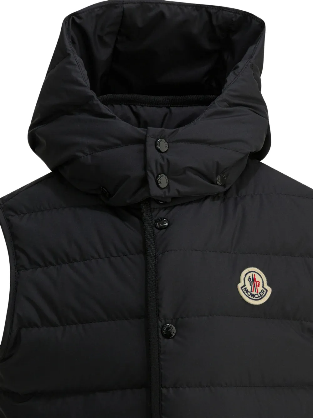 Moncler Enfant Canan bodywarmer met capuchon en rits Zwart
