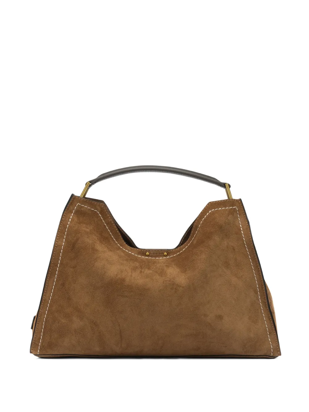 GIANNI CHIARINI Aurora topstitch handle shoulder bag - Marrone