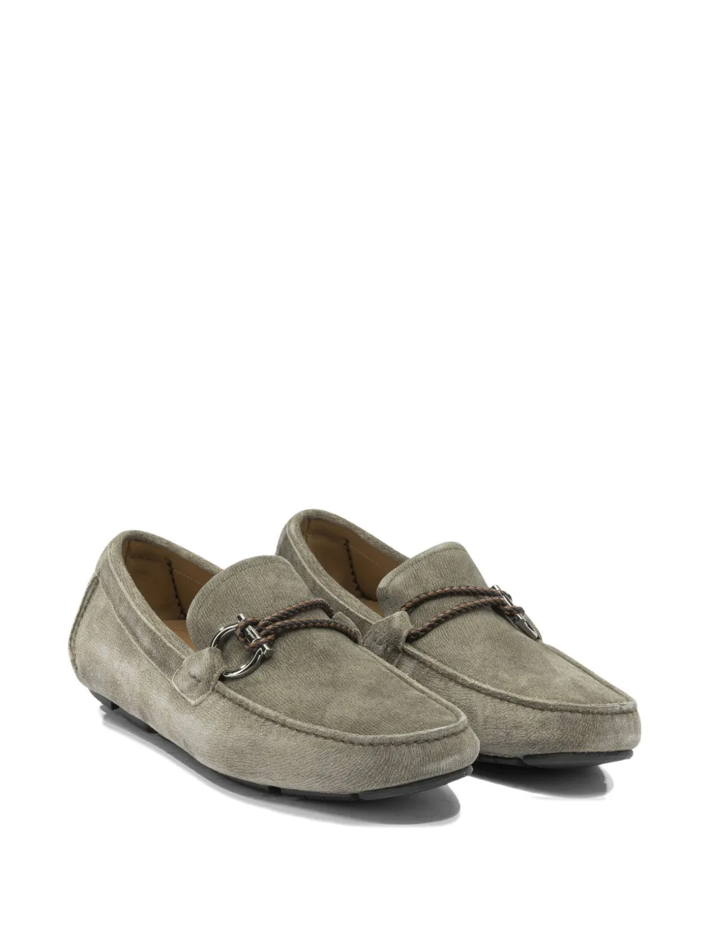 Ferragamo Loafers met gevlochten detail Grijs