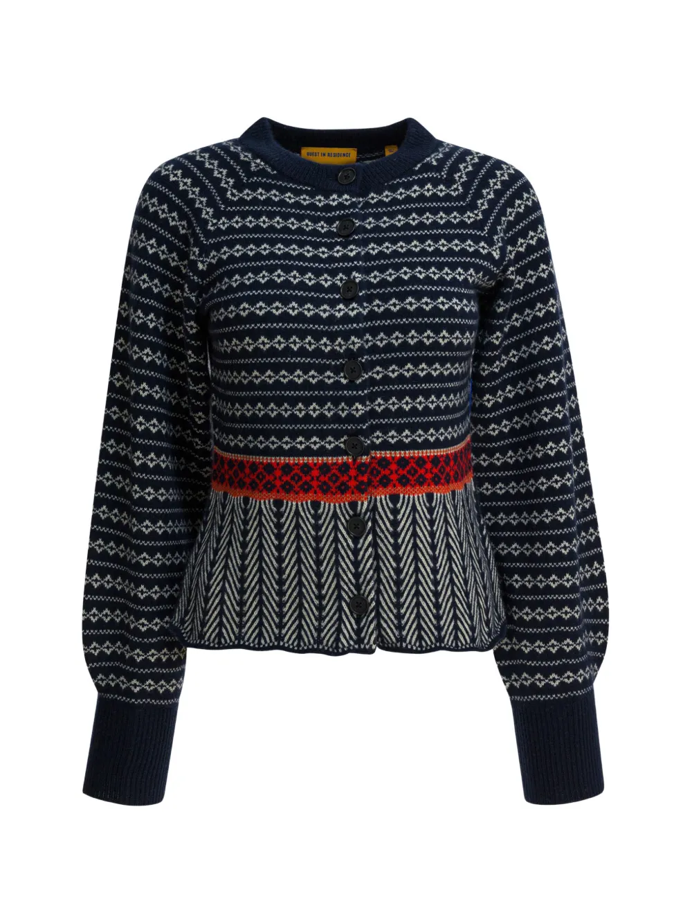 Guest In Residence patterned buttoned cardigan - Blu